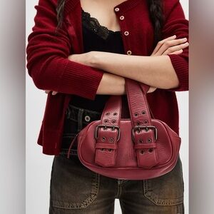 Free People NWT Say Yes Red Mini Bag in 100% Sheep Leather.